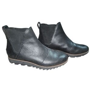 Sorel Black Harlow Chelsea Slip-on Ankle Boots. Sz. 6.5